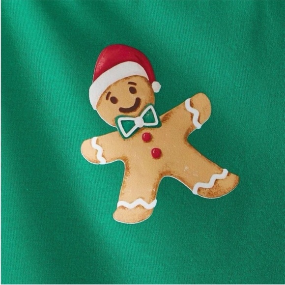 NWT Gingerbread man Christmas tank crop top green with red straps - Picture 6 of 8